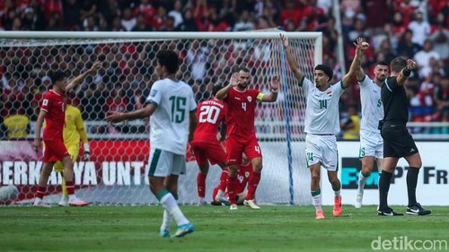 Timnas Indonesia bentrok dengan Irak pada Kualifikasi Piala Dunia 2026 zona Asia. Pertandingan berlangsung di Stadion Gelora Bung Karno, Jakarta, Kamis (6/6/2024) sore WIB.