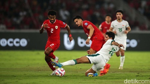 Timnas Indonesia bentrok dengan Irak pada Kualifikasi Piala Dunia 2026 zona Asia. Pertandingan berlangsung di Stadion Gelora Bung Karno, Jakarta, Kamis (6/6/2024) sore WIB.