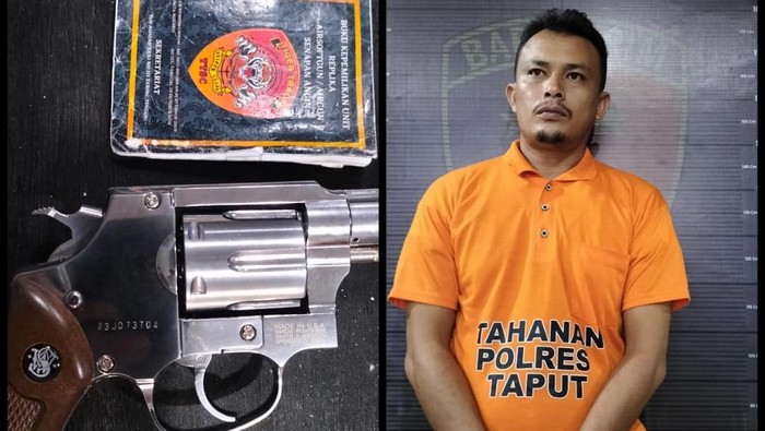 Pelaku saat diamankan di kantor polisi. (Foto: Dok. Polres Taput)