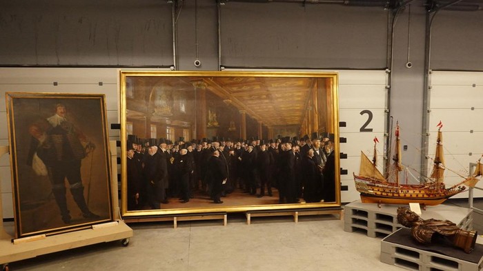 Artworks rescued from Boersen during the fire are displayed at the National Museum's warehouse in Vinge, Denmark, June 4, 2024. REUTERS/Tom Little
