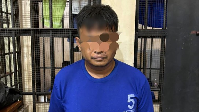 Pria inisial MH, tersangka kasus curat 29 TKP di wilayah Solo Raya ditahan di Mapolres Boyolali. Foto diunggah pada Kamis (6/6/2024).