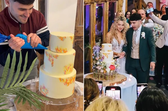 Romantis! Seorang Baker Bikin Kue Spesial untuk Pernikahannya Sendiri