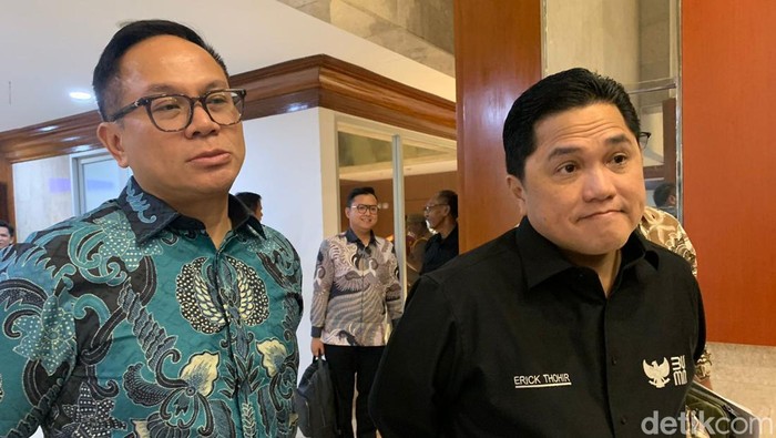 Menteri BUMN Erick Thohir di Gedung DPR RI, Jumat (7/6/2024).