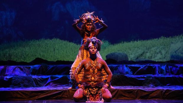 Pertunjukan Teater Koma Matahari Papua saat dipentaskan di Graha Bhakti Budaya (GBB), kompleks TIM.