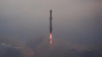 SpaceXs mega rocket Starship launches for a test flight from Starbase in Boca Chica, Texas, Thursday, June 6, 2024.  (SpaceX via AP)