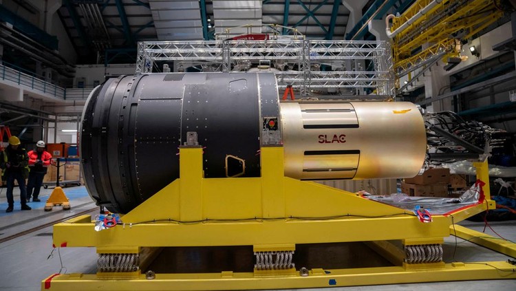 The 3200-megapixel LSST digital astronomy camera, the highest-resolution camera in the world, inside Vera C. Rubin Observatory venue, at Cerro Pachon area, in Coquimbo region, Chile May 18, 2024. Olivier Bonin/SLAC National Accelerator Laboratory/Handout via REUTERS ATTENTION EDITORS - THIS IMAGE HAS BEEN SUPPLIED BY A THIRD PARTY. NO RESALES. NO ARCHIVES