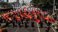 Di hari yang sama, elemen buruh melakukan demo menolak iuran Tabungan Perumahan Rakyat (Tapera). Mereka menilai membayar iuran Tapera merupakan hal yang percuma. Pradita Utama/detikcom