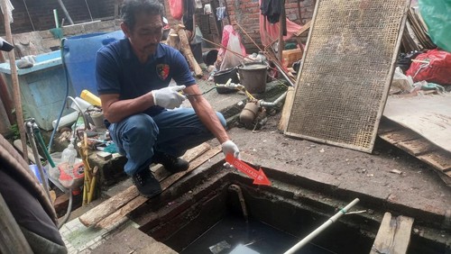 Kolam penampungan limbah lokasi balita meninggal dunia akibat tenggelam di Kecamatan Jembrana, Kabupaten Jembrana, Bali, Rabu (7/6/2024). (Foto: Istimewa)