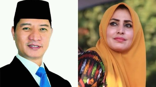 Kolase Muhammad Syafrudin dan Ellya yang akan maju di Pilwalkot Bima 2024.