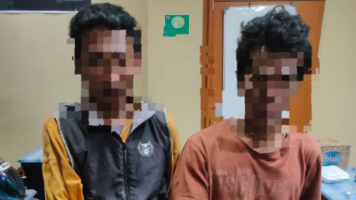 Hamsah dan Dedek, diduga kurir sabu yang berhasil diringkus polisi.