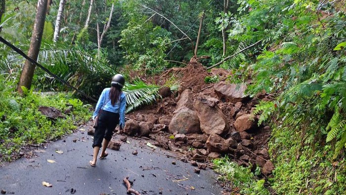 Tanah longsor di Banjar Dinas Batu Gede, Desa Duda Timur, Kecamatan Selat, Karangasem, Minggu (9/6/2024). (Dok. BPBD Karangasem)