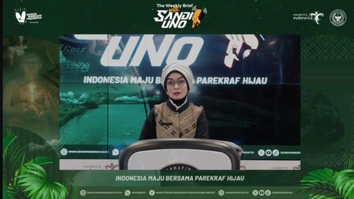 Adyatama Kepariwisataan dan Ekonomi Kreatif Ahli Utama Nia Niscaya di acara The Weekly Brief with Sandi Uno (WBSU), Senin (10/6/2024). (Tangkapan layar video)