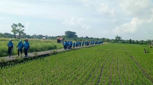 Outing class salah satu SD di Desa Wisata Kertalangu, Denpasar Timur.