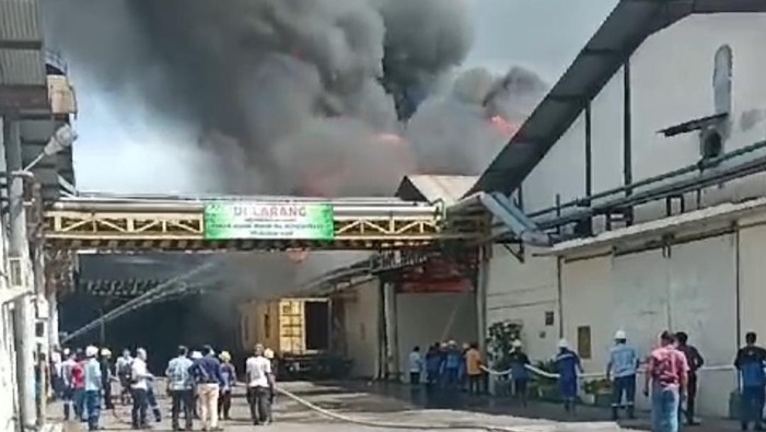 Gudang PT Musim Mas di Medan terbakar. (istimewa)