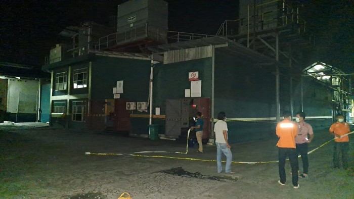 Lokasi ledakan pipa gas amonia di PT Aqua Farm Nusantara. (Foto: Dok. Polsek Pantai Cermin).