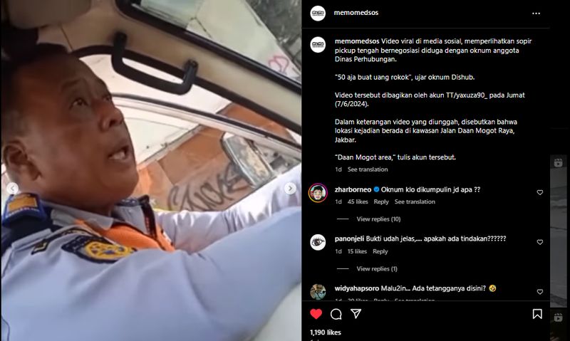 Oknum petugas Dishub diduga pungli.