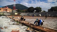 Saat ini renovasi stadion yang akan menjadi home base Malut United itu telah mencapai 70 persen.