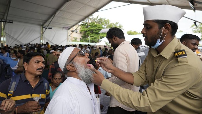 An asthma patient is administered a traditional 
