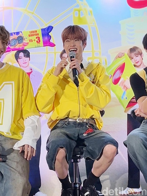 Sohee RIIZE saat konferensi pers Meet & Greet RIIZE di Jakarta, Sabtu (8/6/2024), di Beach City International Stadium (BCIS) Ancol, Jakarta Utara.