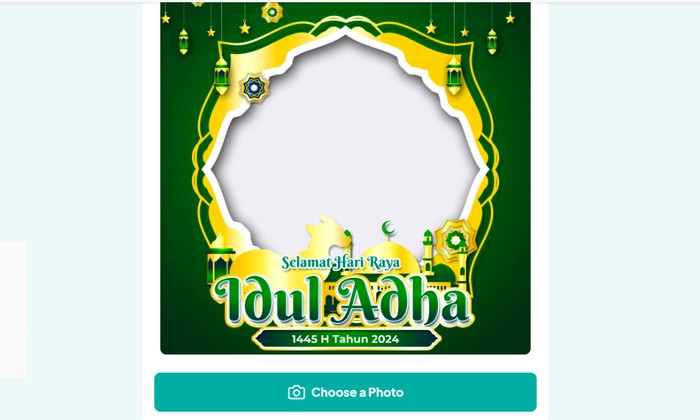 Contoh tamplate Twibbon Idul Adha 2024