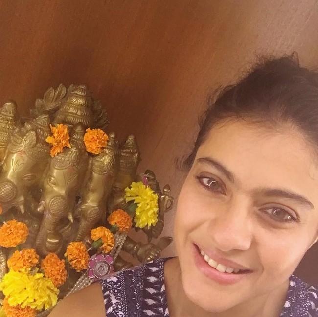 Bagaimana menurutmu dengan penampilan Kajol yang polos tanpa makeup ini? Foto: dok. Instagram @kajol