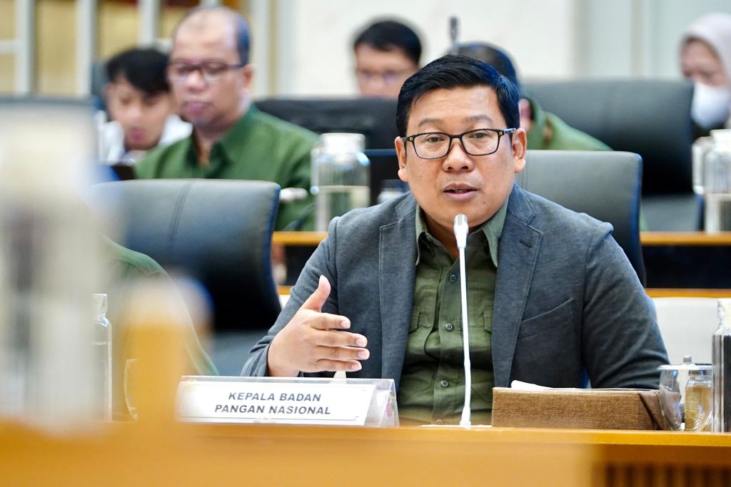 Kepala Bapanas Arief Prasetyo Adi saat RDP dengan Komisi IV DPR, Senin (10/6/2024). (Dok: Bapanas)