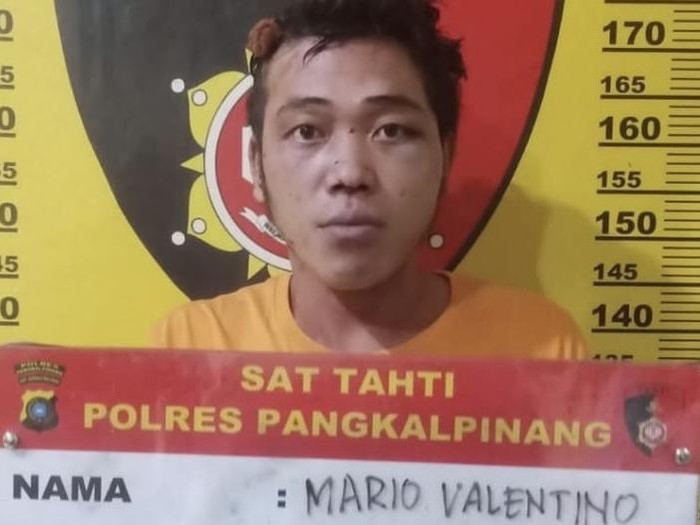 Mario Valentino, pelaku pembunuhan teman kencan di Pangkalpinang.