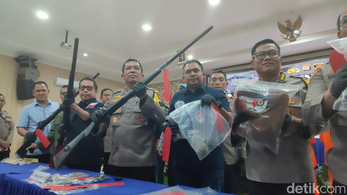 Polda Banten ungkap pelaku perburuan Badak Jawa (Foto: Bahtiar/Detikcom)