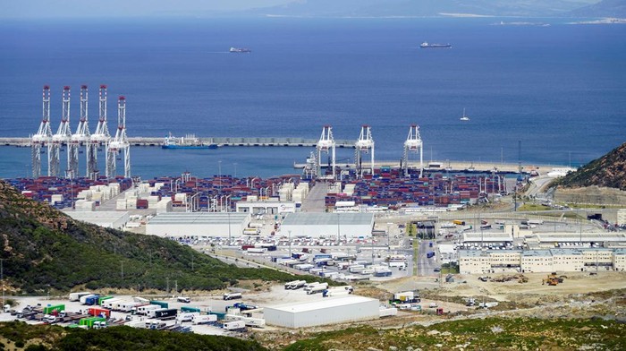 A general view of Tanger Med Port, on the Strait of Gibraltar, east of Tangier, Morocco June 6, 2024. REUTERS/Abdelhak Balhaki