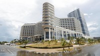 Pemandangan menunjukkan hotel yang baru dibangun di Havana, Kuba.
