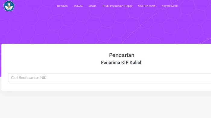 Website KIP Kuliah kini bisa mencari nama penerima bantuan, untuk hindari kasus salah sasaran penerima.
