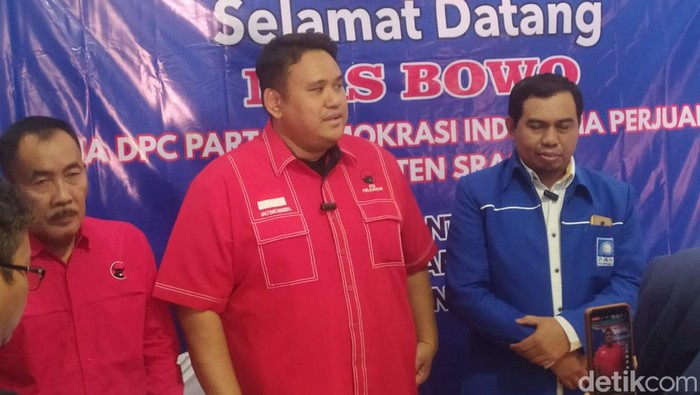 Bacalon PDIP yang juga ketua DPC PDIP Untung Wibowo Sukowati mengunjungi kantor DPD PAN Sragen, Rabu (12/6/2024).