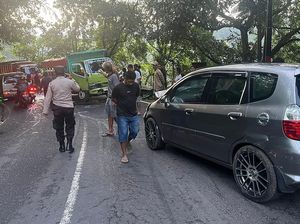 Oleng Saat Menyalip, Pengemudi Mobil Tewas Tabrak Truk di Karangasem