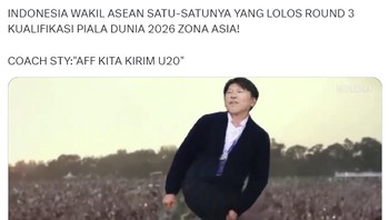 Video meme Shin Tae-yong joget selalu muncul tiap kali Timnas Indonesia menang. Foto: Twitter