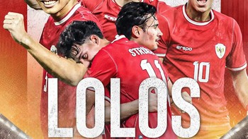 Poster Timnas Indonesia lolos ke babak ketiga Kualifikasi Piala Dunia 2026 dan otomatis lolos Piala Asia 2027. Foto: Twitter