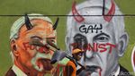 Mural Dukung Palestina Mejeng di Flyover Jl S Parman