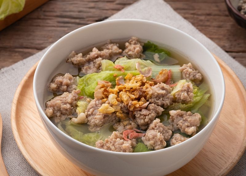 Resep Sup Sawi Putih dan Ayam Cincang