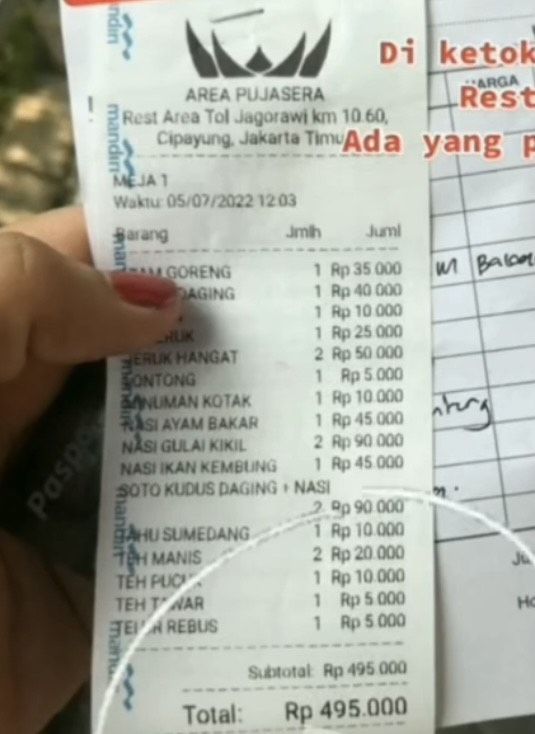 5 Bon Tagihan Makan Ini Bikin Pro dan Kontra Karena Harga Makanannya