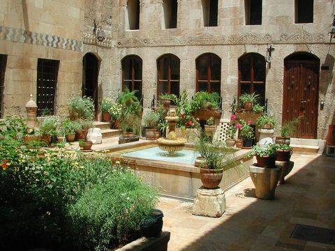 Desain arsitektur rumah Arab.