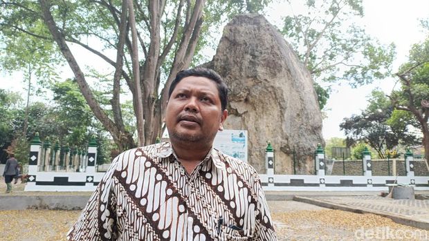 Dukuh Gamping Tengah, Suwandi (40) saat ditemui di Gunung Gamping, Ambarketawang, Gamping, Sleman, Kamis (13/6/2024).