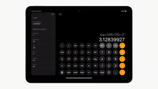 Kalkulator iPadOS 18