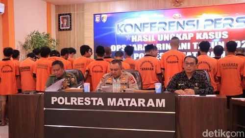 Konferensi pers Operasi Jaran Rinjani 2024 di Mapolresta Mataram, Kamis (13/6/2024).
