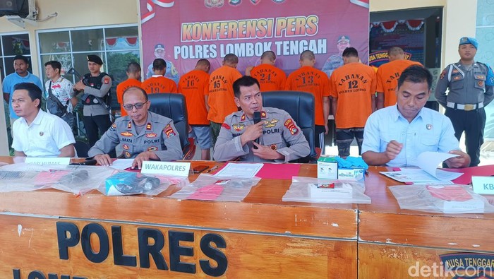 Konferensi pers ungkap kasus Operasi Jaran Rinjani 2024 di Mapolres Lombok Tengah, Kamis (13/6/2024).