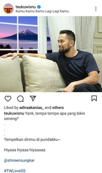 Teuku Wisnu sering membuat netizen tertawa dengan jokes bapak-bapak. Berikut ini di antaranya.