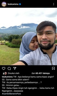 Teuku Wisnu sering membuat netizen tertawa dengan jokes bapak-bapak. Berikut ini di antaranya.
