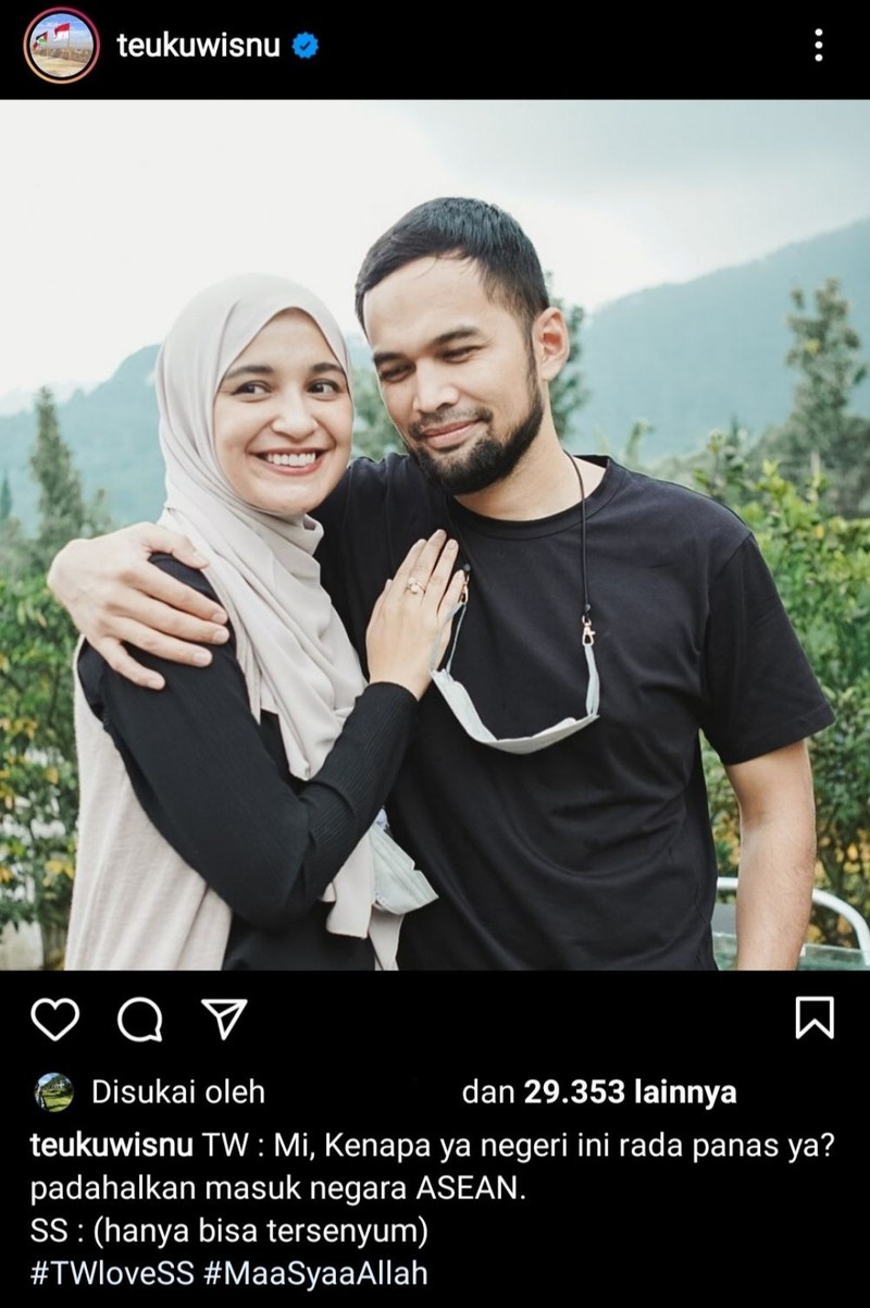 Teuku Wisnu sering membuat netizen tertawa dengan jokes bapak-bapak. Berikut ini di antaranya.