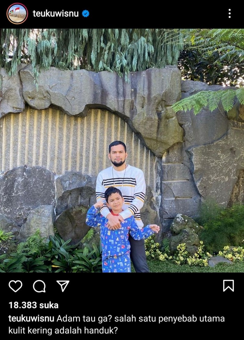 Teuku Wisnu sering membuat netizen tertawa dengan jokes bapak-bapak. Berikut ini di antaranya.