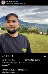 Teuku Wisnu sering membuat netizen tertawa dengan jokes bapak-bapak. Berikut ini di antaranya.