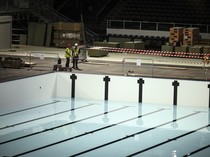 Mengintip Persiapan Akhir Venue Olahraga Renang Olimpiade Paris 2024