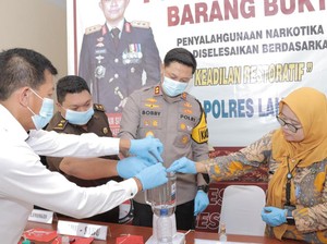 Polres Lamongan Musnahkan Barang Bukti Narkotika, Segini Totalnya
